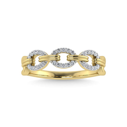 10K Two Tone Diamond 1/8 Ct.Tw. Fashion Ring