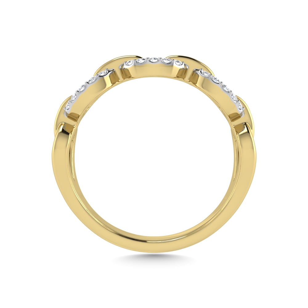 10K Two Tone Diamond 1/8 Ct.Tw. Fashion Ring