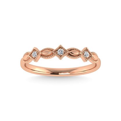 10K Rose Gold Diamond 1/50 Ct.Tw. Stackable Ring