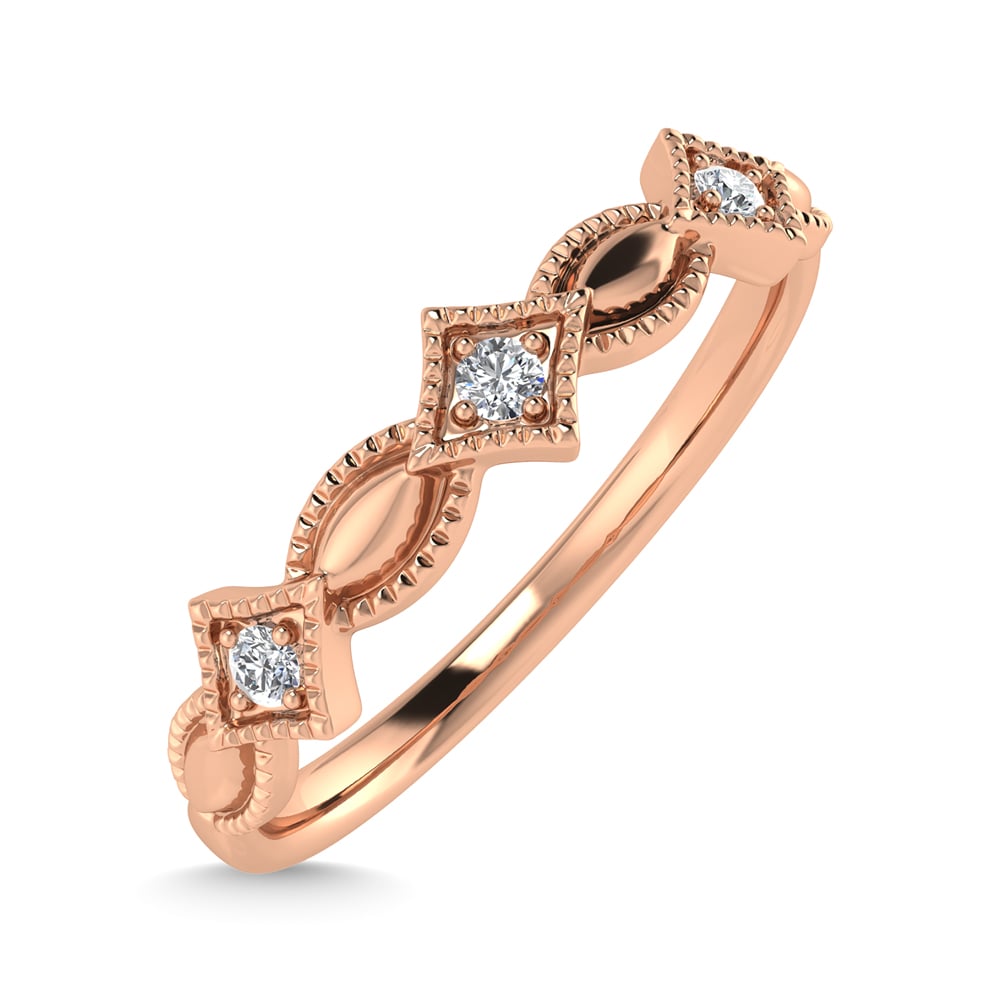 10K Rose Gold Diamond 1/50 Ct.Tw. Stackable Ring