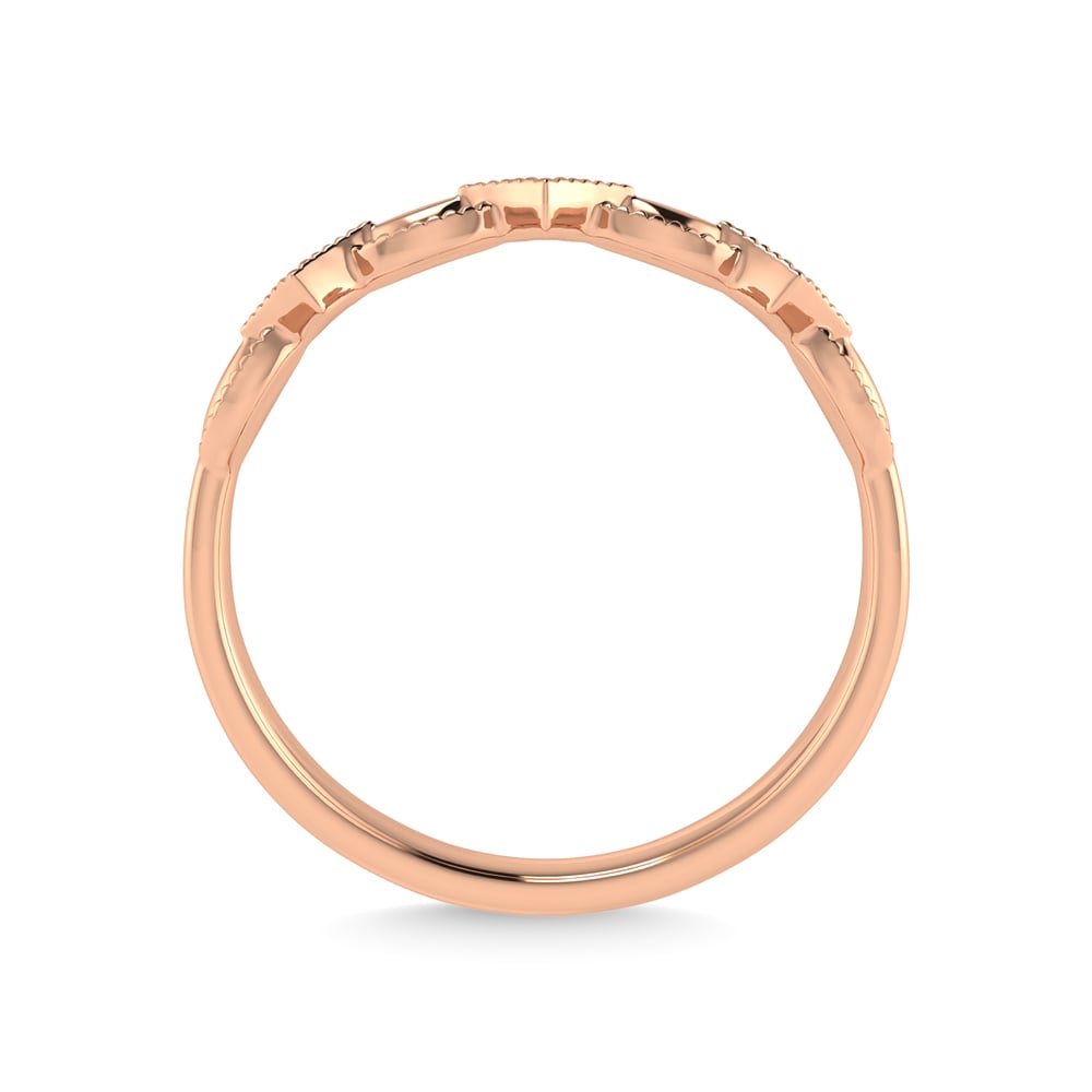 10K Rose Gold Diamond 1/50 Ct.Tw. Stackable Ring