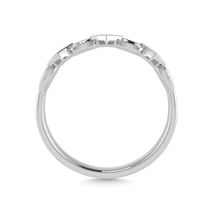 10K White Gold Diamond 1/50 Ct.Tw. Stackable Ring