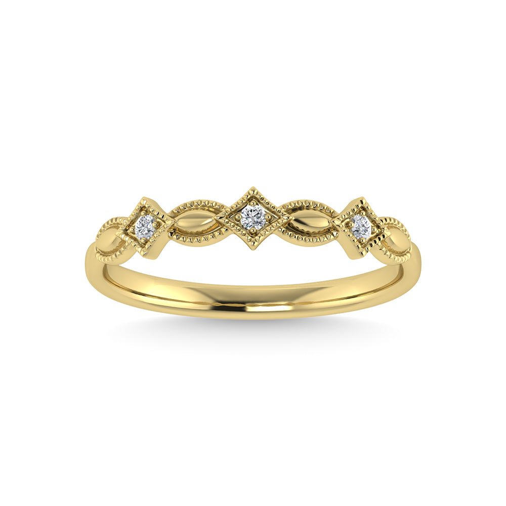 10K Yellow Gold Diamond 1/50 Ct.Tw. Stackable Ring