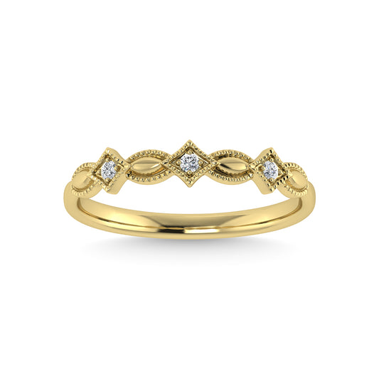 10K Yellow Gold Diamond 1/50 Ct.Tw. Stackable Ring