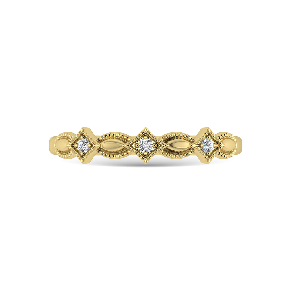 10K Yellow Gold Diamond 1/50 Ct.Tw. Stackable Ring