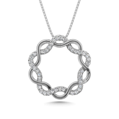 14K White Gold Diamond 1/5 Ct.Tw. Fashion Pendant