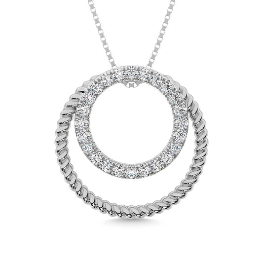 14K White Gold Diamond 1/4 Ct.Tw. Fashion Pendant