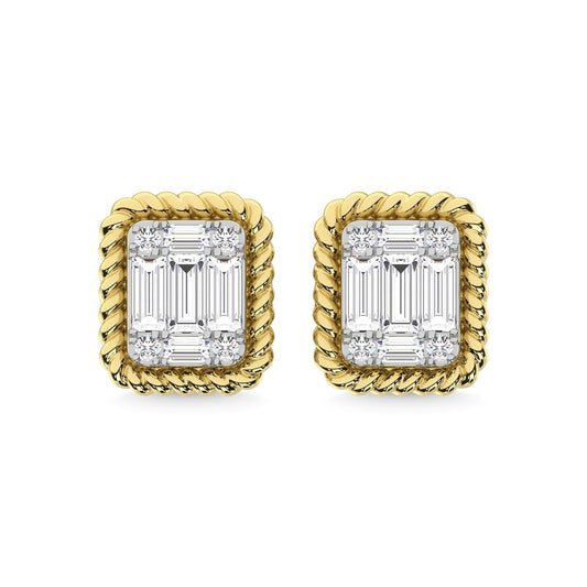 14K Yellow Gold Diamond 1/5 Ct.Tw. Fashion Earrings