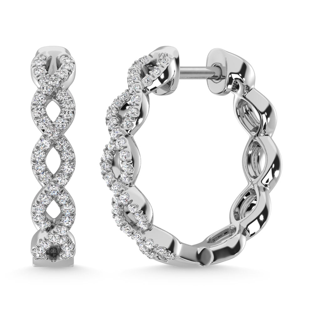 14K White Gold Diamond 1/3 Ct.Tw. Earrings