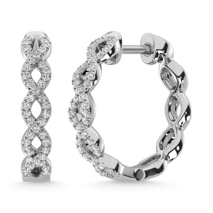 14K White Gold Diamond 1/3 Ct.Tw. Earrings