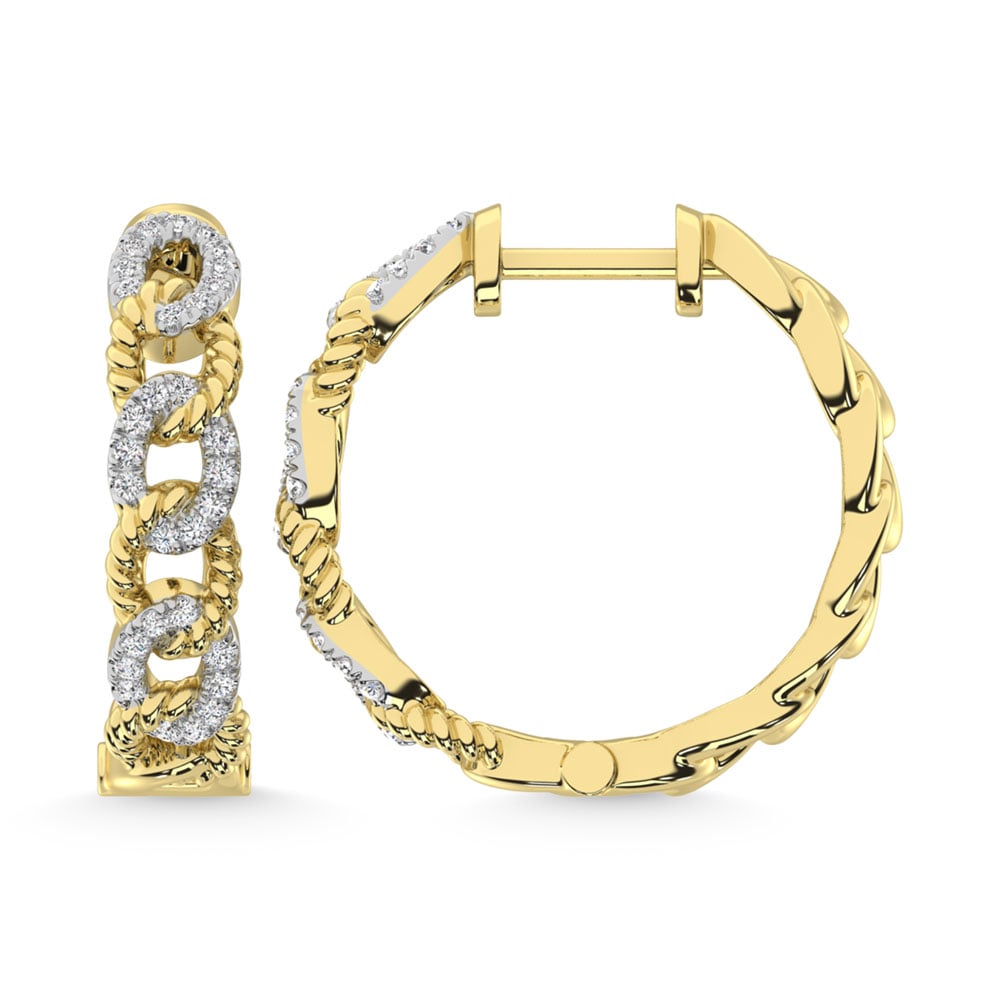 14K Yellow Gold Diamond 1/4 Ct.Tw. Earrings