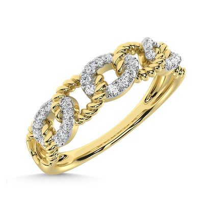 14K Yellow Gold Diamond 1/6 Ct.Tw. Fashion Ring