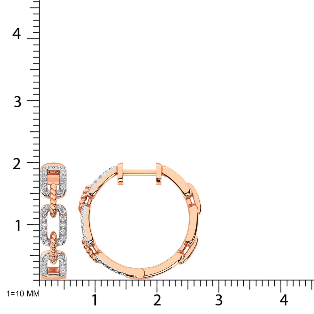 10K Rose Gold Diamond 3/8 Ct.Tw. Hoop Earrings