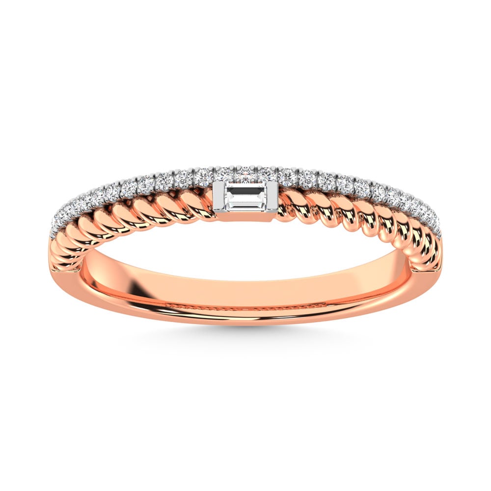 14K Rose Gold Diamond 1/6 Ct.Tw. Stack Band