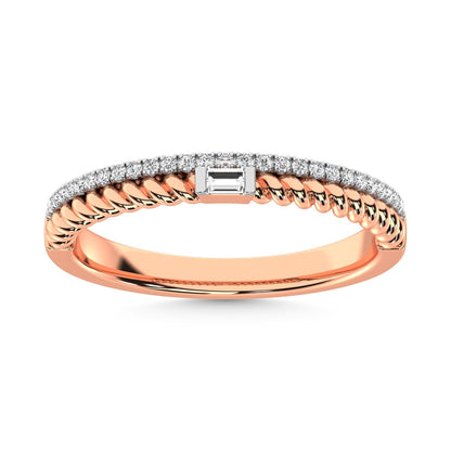 14K Rose Gold Diamond 1/6 Ct.Tw. Stack Band