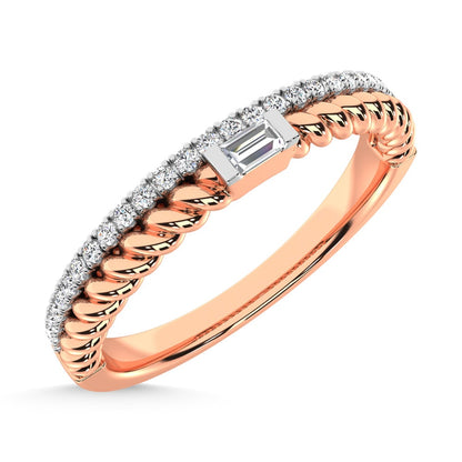14K Rose Gold Diamond 1/6 Ct.Tw. Stack Band