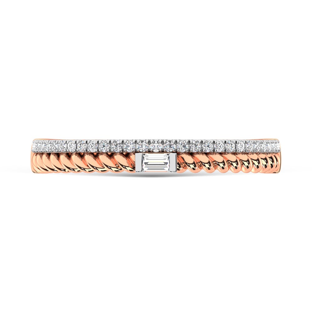 14K Rose Gold Diamond 1/6 Ct.Tw. Stack Band