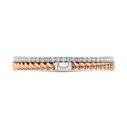 14K Rose Gold Diamond 1/6 Ct.Tw. Stack Band