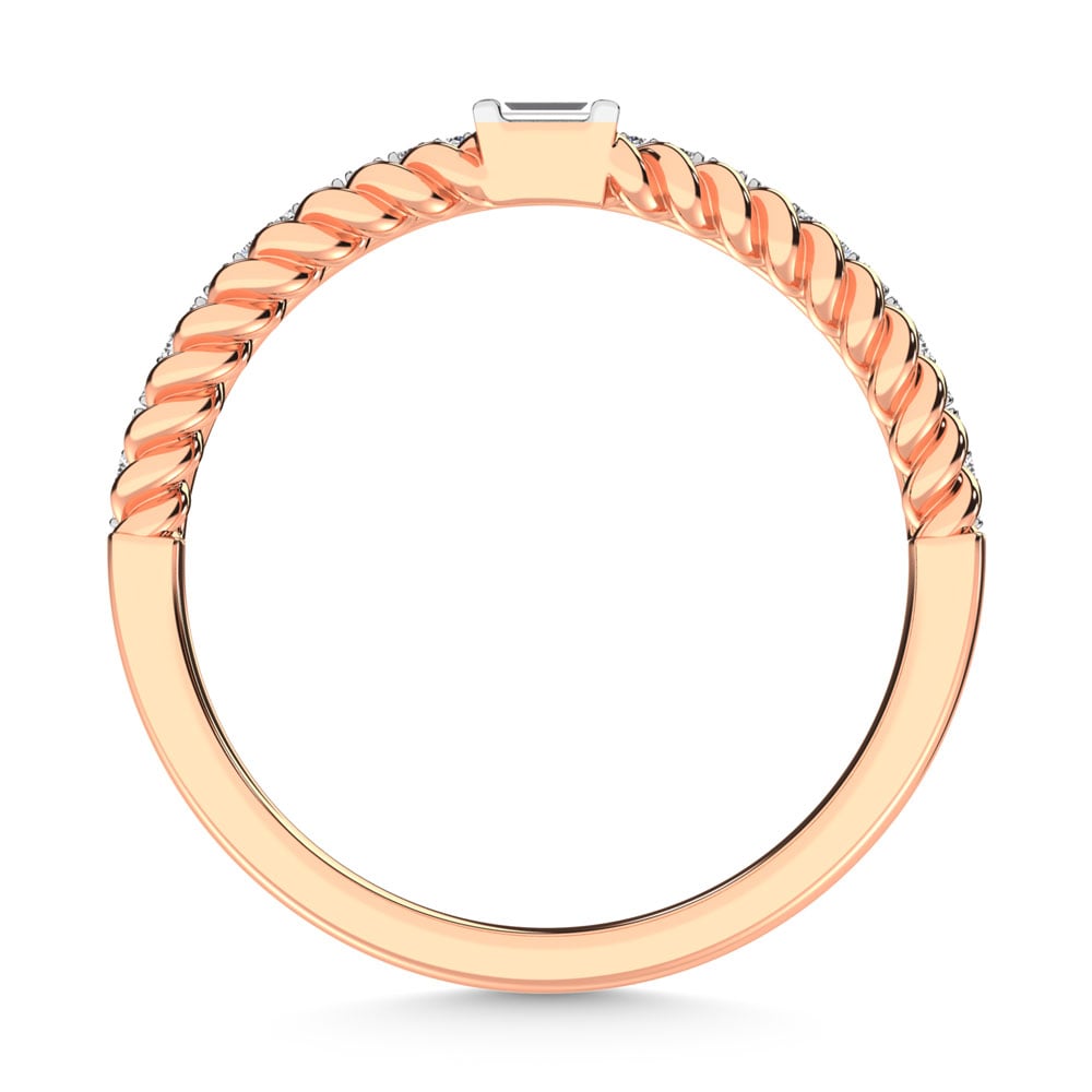 14K Rose Gold Diamond 1/6 Ct.Tw. Stack Band