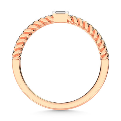 14K Rose Gold Diamond 1/6 Ct.Tw. Stack Band