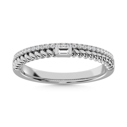 14K White Gold Diamond 1/6 Ct.Tw. Stack Band
