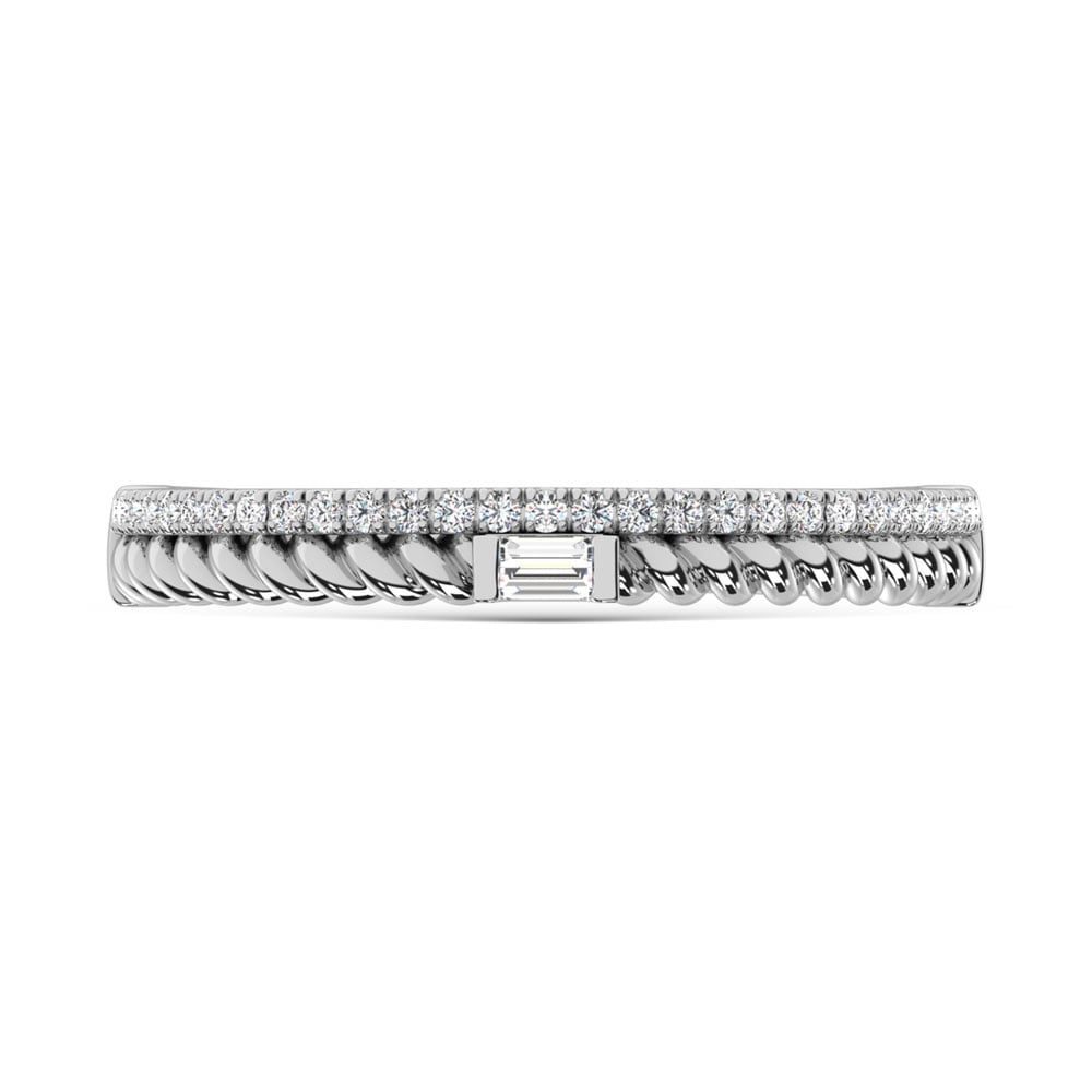 14K White Gold Diamond 1/6 Ct.Tw. Stack Band