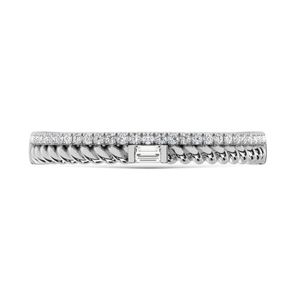14K White Gold Diamond 1/6 Ct.Tw. Stack Band