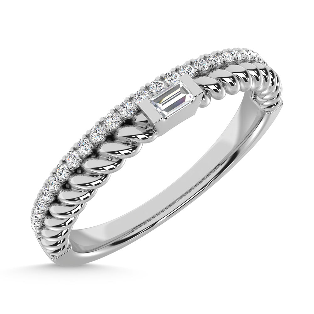 14K White Gold Diamond 1/6 Ct.Tw. Stack Band