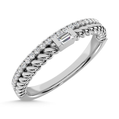14K White Gold Diamond 1/6 Ct.Tw. Stack Band