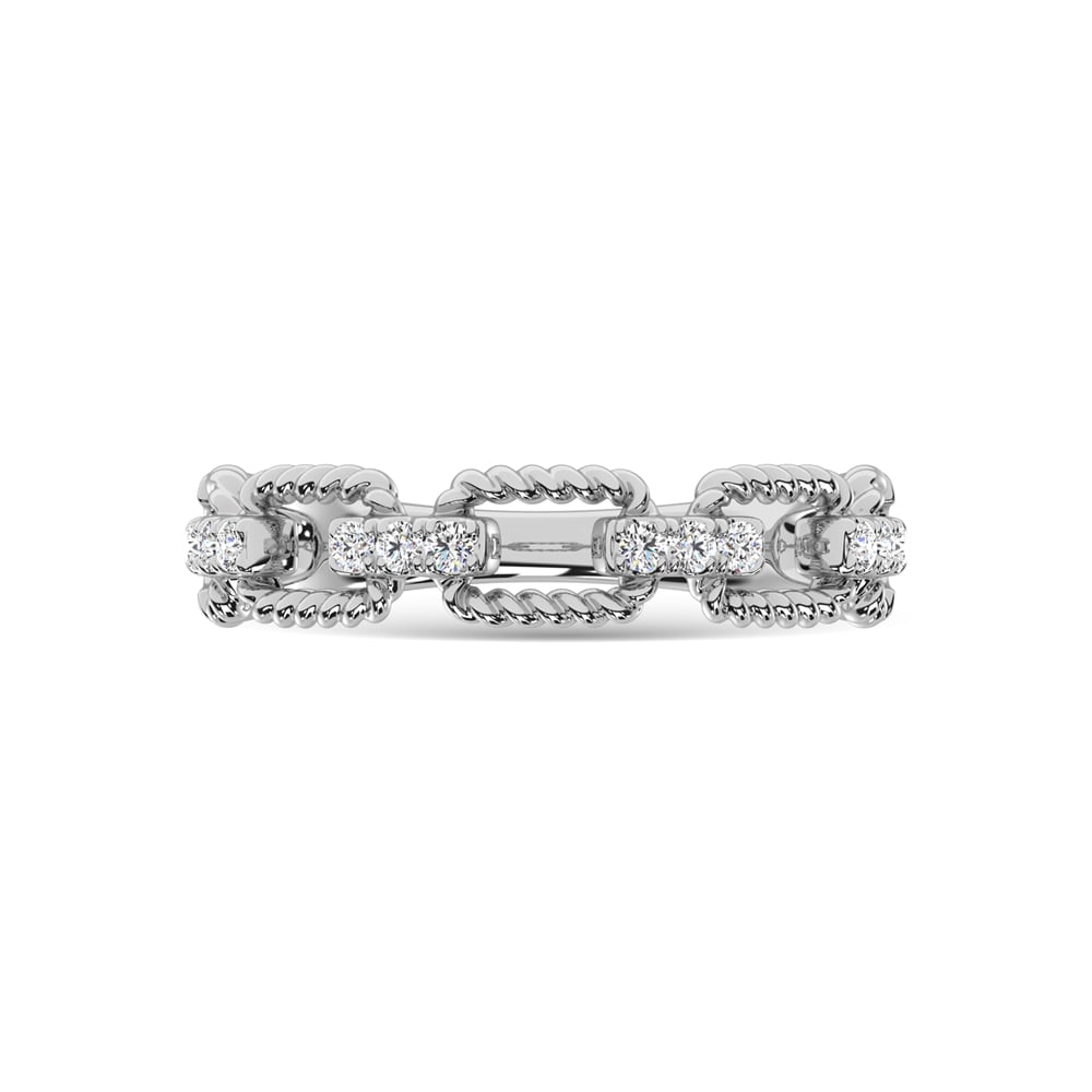14K White Gold Diamond 1/6 Ct.Tw. Fashion Ring