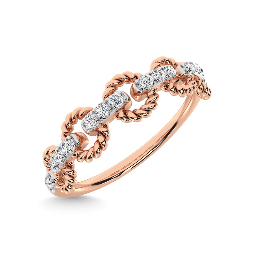 14K Rose Gold Diamond 1/6 Ct.Tw. Stackable Ring