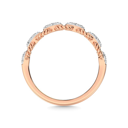 14K Rose Gold Diamond 1/6 Ct.Tw. Stackable Ring