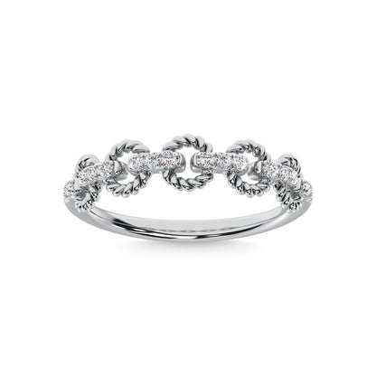 14K White Gold Diamond 1/6 Ct.Tw. Stackable Ring
