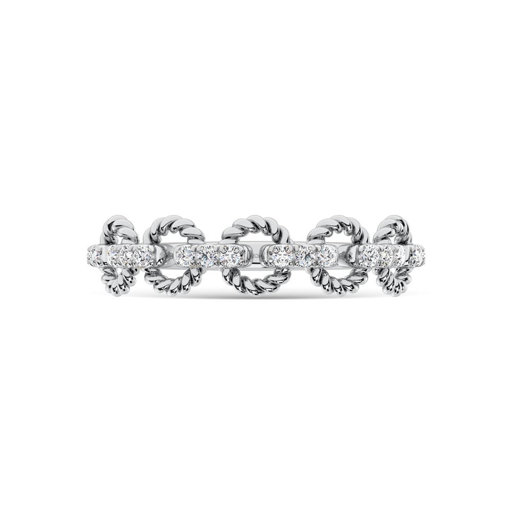 14K White Gold Diamond 1/6 Ct.Tw. Stackable Ring