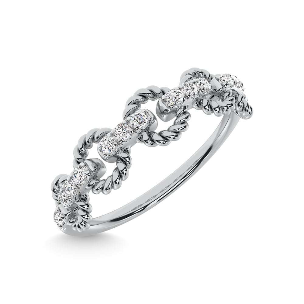 14K White Gold Diamond 1/6 Ct.Tw. Stackable Ring