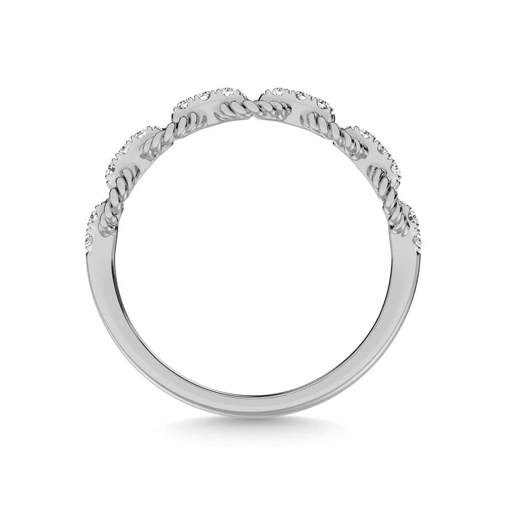 14K White Gold Diamond 1/6 Ct.Tw. Stackable Ring