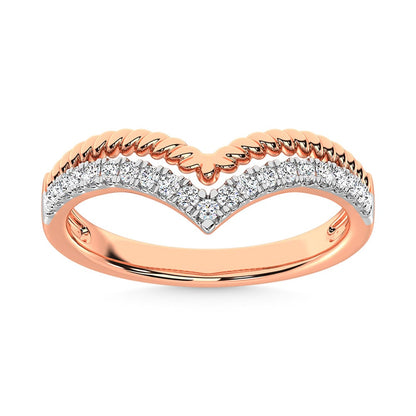 14K Rose Gold Diamond 1/4 Ct.Tw. Stack Band