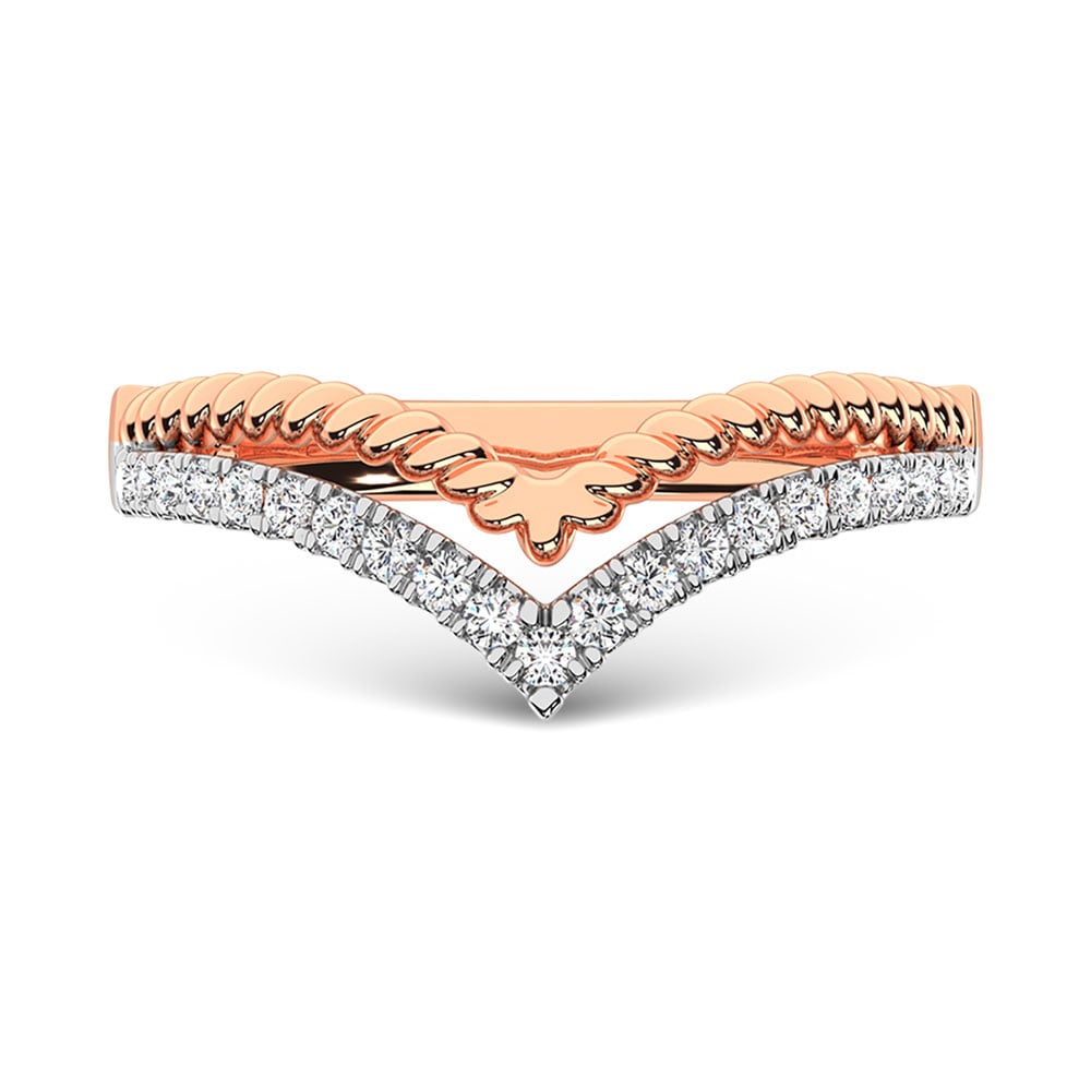 14K Rose Gold Diamond 1/4 Ct.Tw. Stack Band