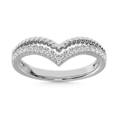 14K White Gold Diamond 1/4 Ct.Tw. Stack Band
