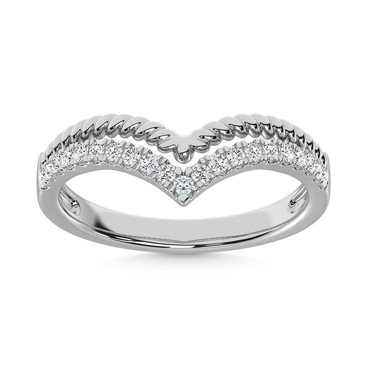 14K White Gold Diamond 1/4 Ct.Tw. Stack Band