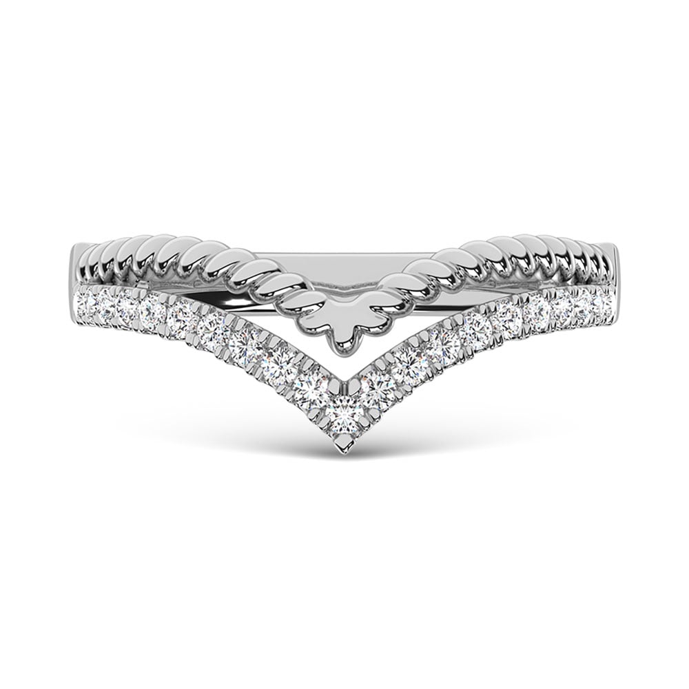 14K White Gold Diamond 1/4 Ct.Tw. Stack Band