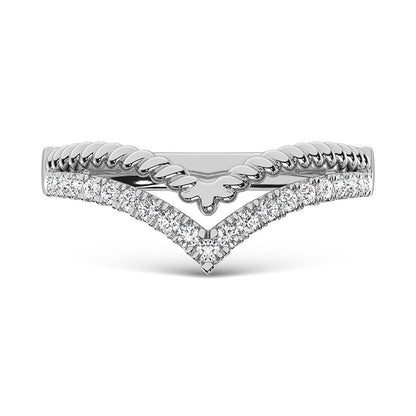 14K White Gold Diamond 1/4 Ct.Tw. Stack Band