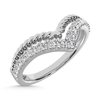 14K White Gold Diamond 1/4 Ct.Tw. Stack Band