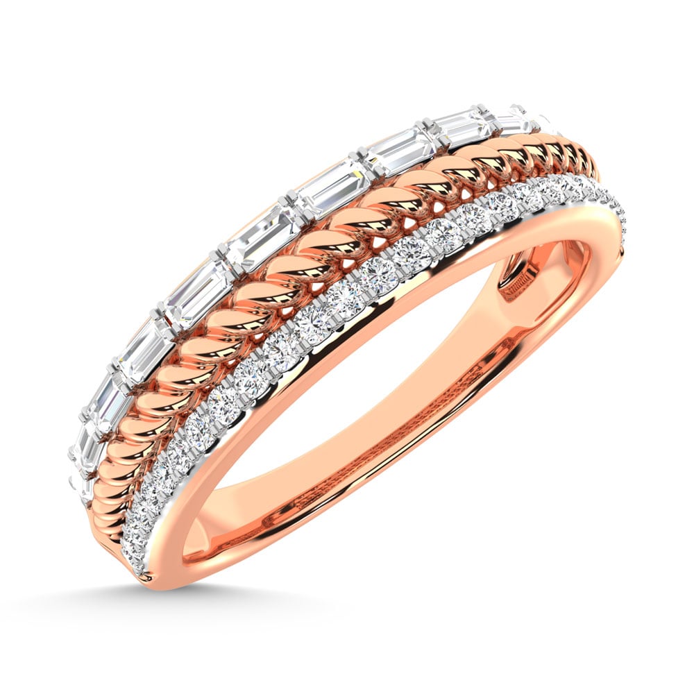 14K Rose Gold Diamond 1/4 Ct.Tw. Fashion Band