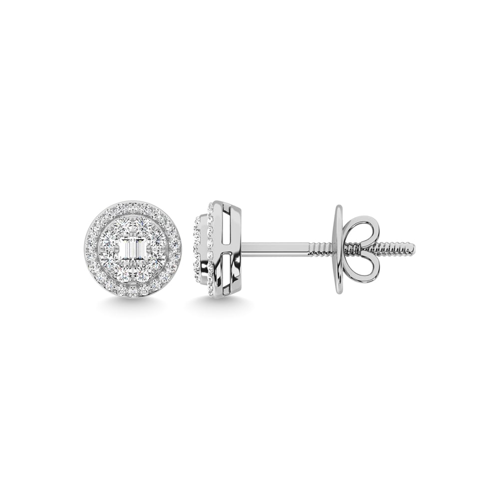 14K White Gold Diamond 1/4 Ct.Tw. Fashion Earrings