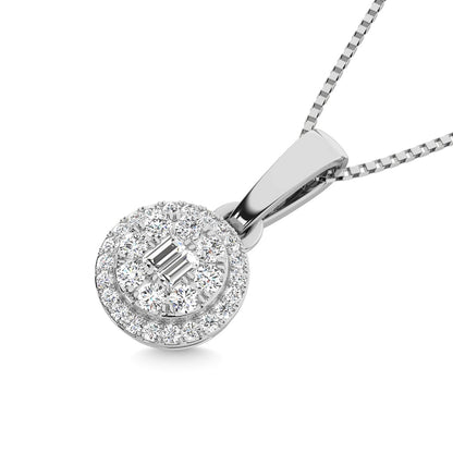 14K White Gold Diamond 1/6 Ct.Tw. Fashion Pendant