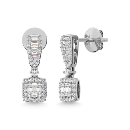 14K White Gold Diamond 5/8 Ct.Tw. Fashion Earrings