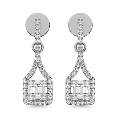 14K White Gold Diamond 1/2 Ct.Tw. Fashion Earrings