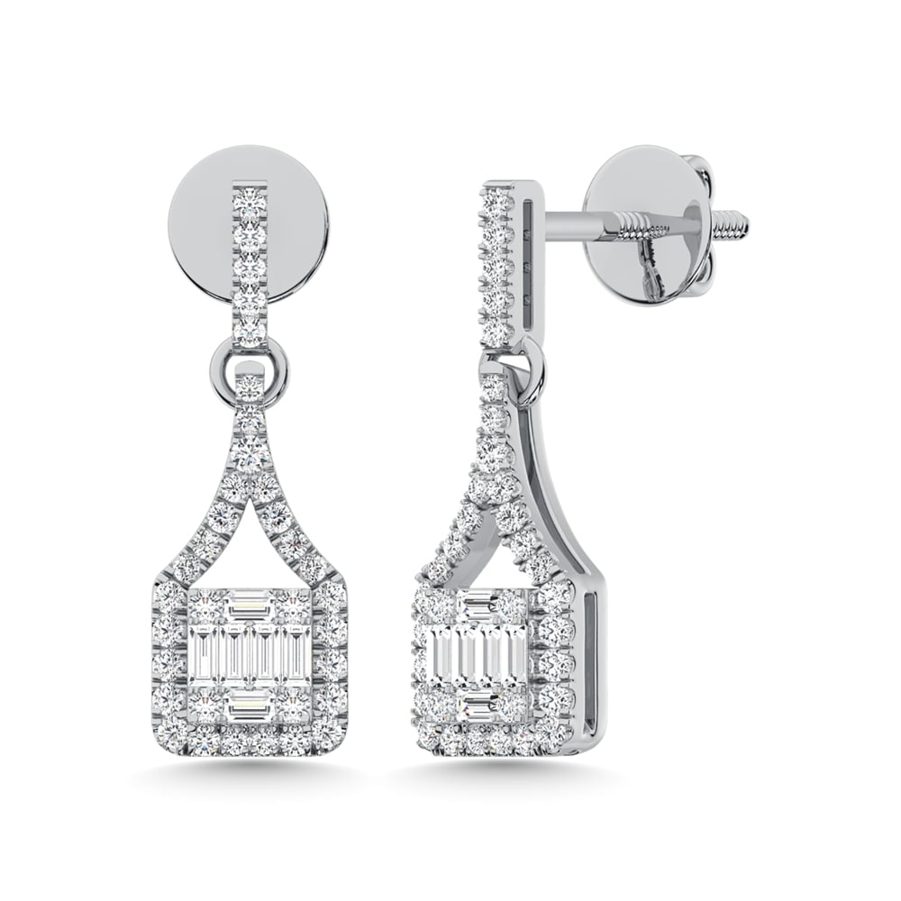 14K White Gold Diamond 1/2 Ct.Tw. Fashion Earrings