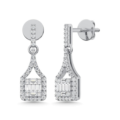 14K White Gold Diamond 1/2 Ct.Tw. Fashion Earrings